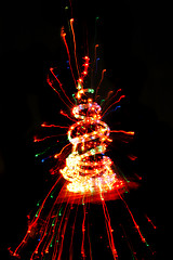 Image showing christmas tree in the dark night 