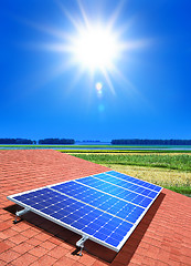 Image showing solar-cell array on roof