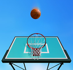 Image showing basketball hoop and ball