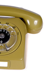 Image showing Green retro telephone