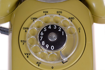 Image showing Green retro telephone