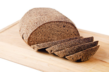 Image showing Black homemade bread, isolated on white 