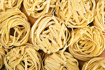 Image showing Raw tagliatelle close-up background