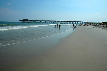 Image showing beach with pier