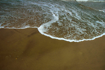 Image showing close up wave over sand