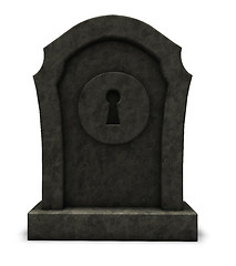 Image showing keyhole on gravestone