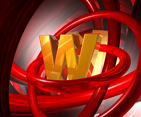 Image showing letter w in abstract space