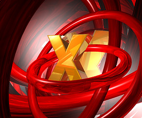 Image showing letter x in abstract space