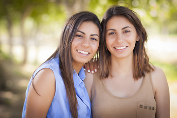 Image showing Two Mixed Race Twin Sisters Portrait