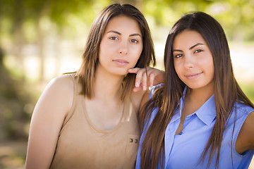 Image showing Two Mixed Race Twin Sisters Portrait