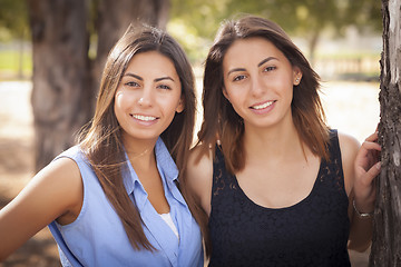 Image showing Two Mixed Race Twin Sisters Portrait