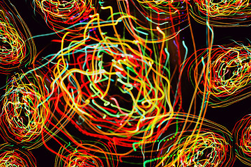 Image showing Abstract pattern of motion lights