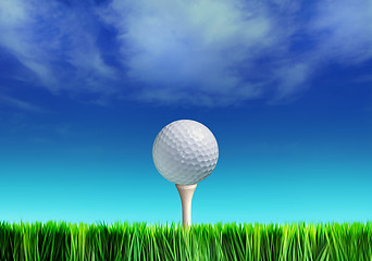 Image showing tee and golf-ball