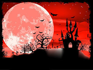 Image showing Spooky Halloween with horror house. EPS 8