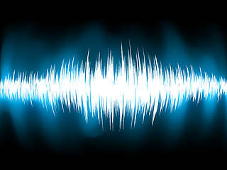 Image showing Sound waves oscillating on black background. EPS 8