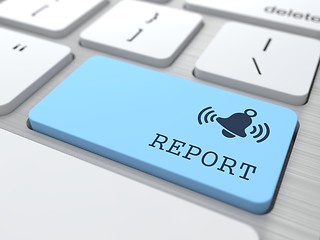Image showing Business Concept - The Blue Report Button.