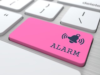 Image showing Security Concept - The Red Alarm Button.