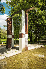 Image showing Fountain in spring park