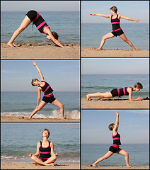 Image showing Beach yoga