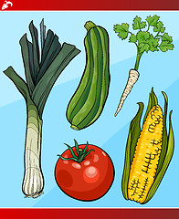 Image showing vegetables set cartoon illustration