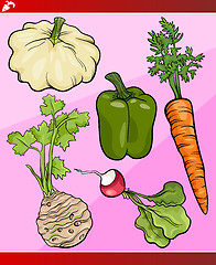 Image showing vegetables set cartoon illustration