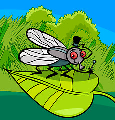 Image showing housefly insect cartoon illustration