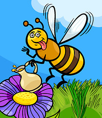 Image showing honey bee insect cartoon illustration