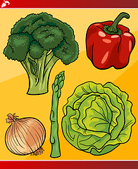 Image showing vegetables set cartoon illustration