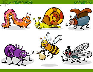 Image showing happy insects set cartoon illustration
