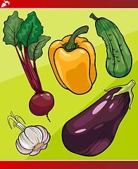 Image showing vegetables set cartoon illustration