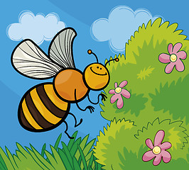 Image showing honey bee cartoon illustration