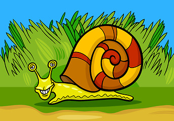 Image showing snail mollusk cartoon illustration