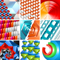 Image showing vector 3d background abstract design set