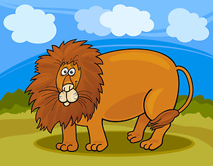 Image showing wild lion cartoon illustration