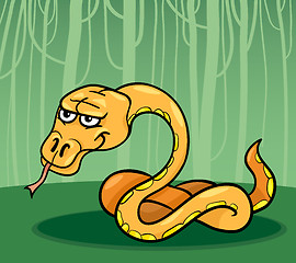 Image showing snake in the jungle cartoon illustration
