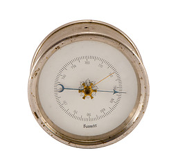 Image showing old vintage barometer forecast weather isolated 