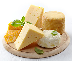 Image showing Various types of cheese