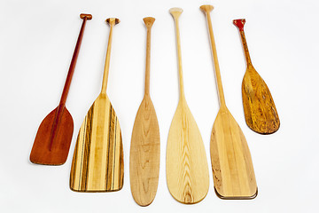 Image showing wooden canoe paddles