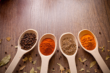 Image showing spices on spoons