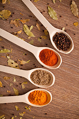 Image showing spices on spoons