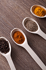 Image showing spices on spoons