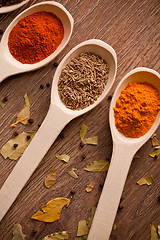 Image showing spices on spoons