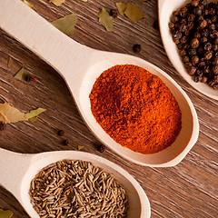 Image showing closeup spices on spoon