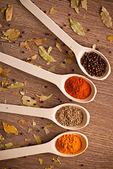 Image showing spices on spoons
