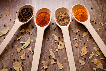 Image showing spices on spoons