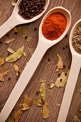 Image showing spices on spoons