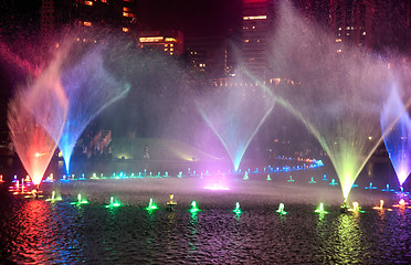 Image showing water fountains in kuala lumpur