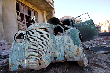 Image showing ancient collapsed car