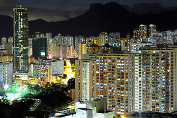 Image showing Kowloon at night, downtown in Hong Kong