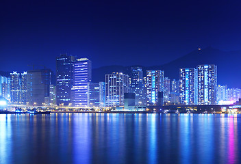 Image showing Hong Kong skyline at night 